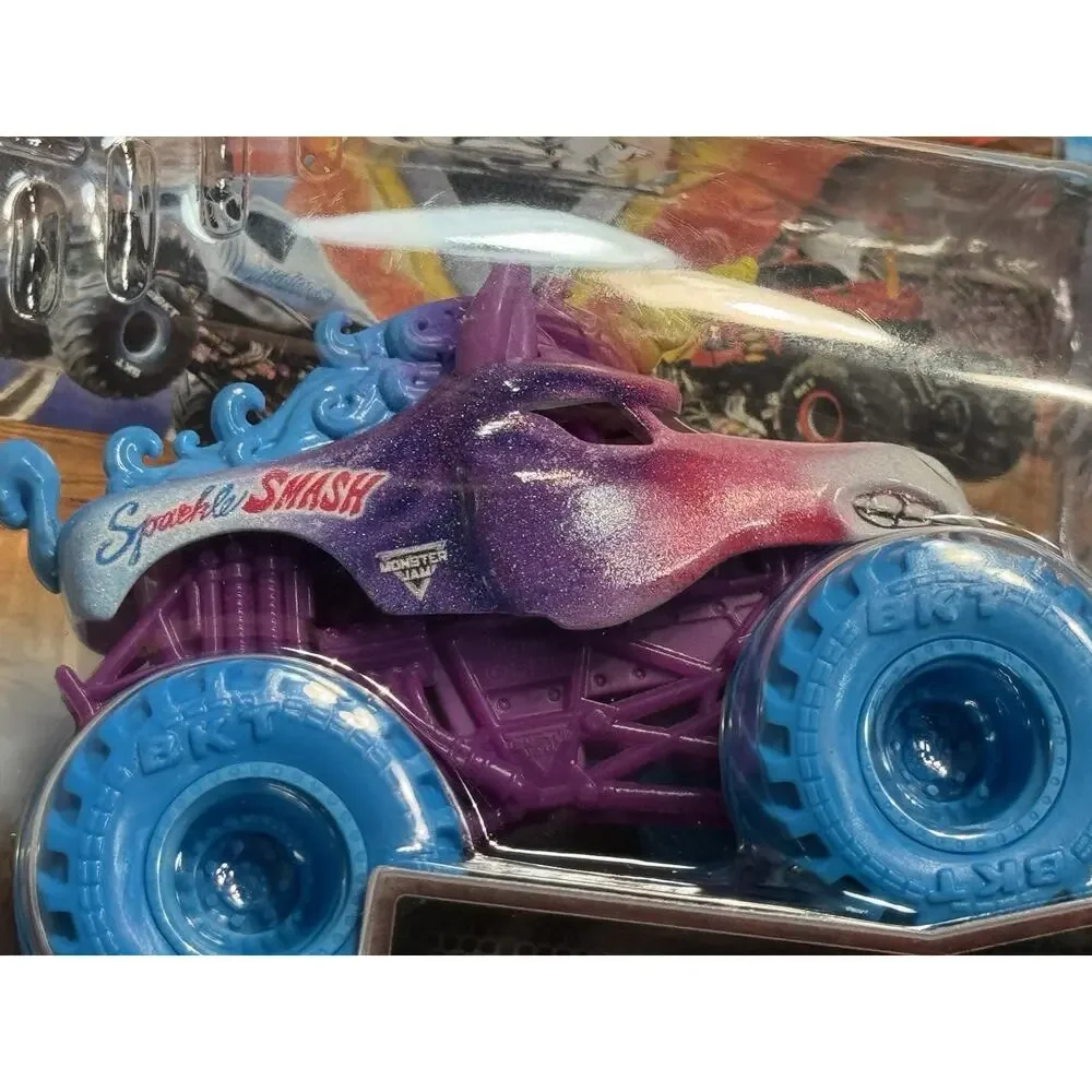 Lot 2x Monster Jam Sparkle Smash Series 33 Crazy Creatures 1:64 Truck NIB NIP￼￼